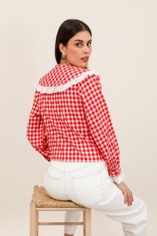 Chemises Femme Rouge Daphnea 6081 Efashion Paris