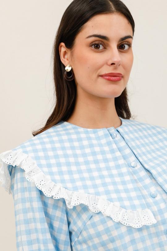 Robes courtes Femme Bleu ciel Daphnea 6082 Efashion Paris