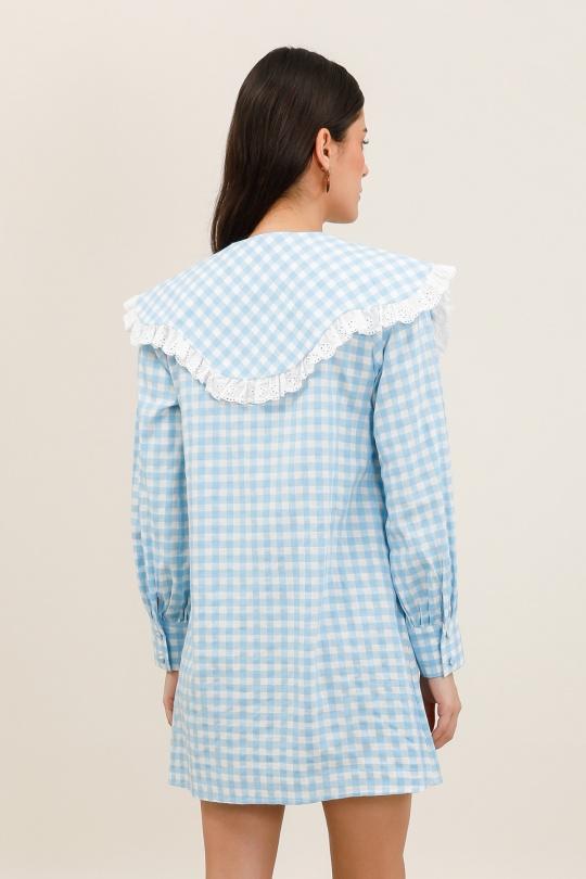 Robes courtes Femme Bleu ciel Daphnea 6082 Efashion Paris
