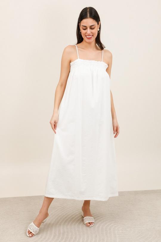 Robes longues Femme Blanc Daphnea 32209 Efashion Paris