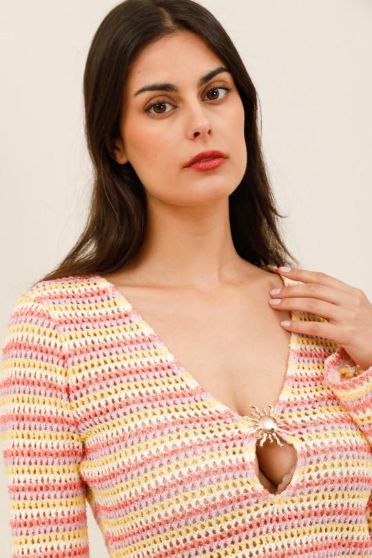 Short dresses Women Pink Daphnea 32202 Efashion Paris