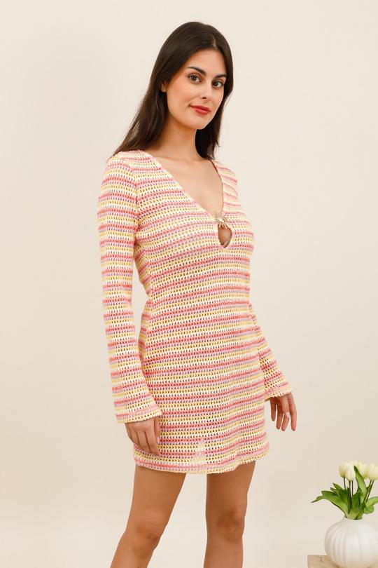 Short dresses Women Pink Daphnea 32202 Efashion Paris