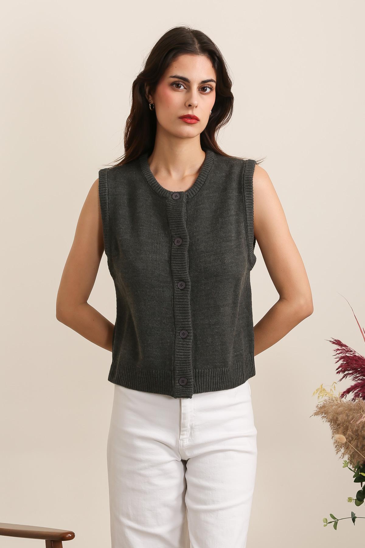 Gilets Femme Gris foncé Daphnea A1392 #c Efashion Paris