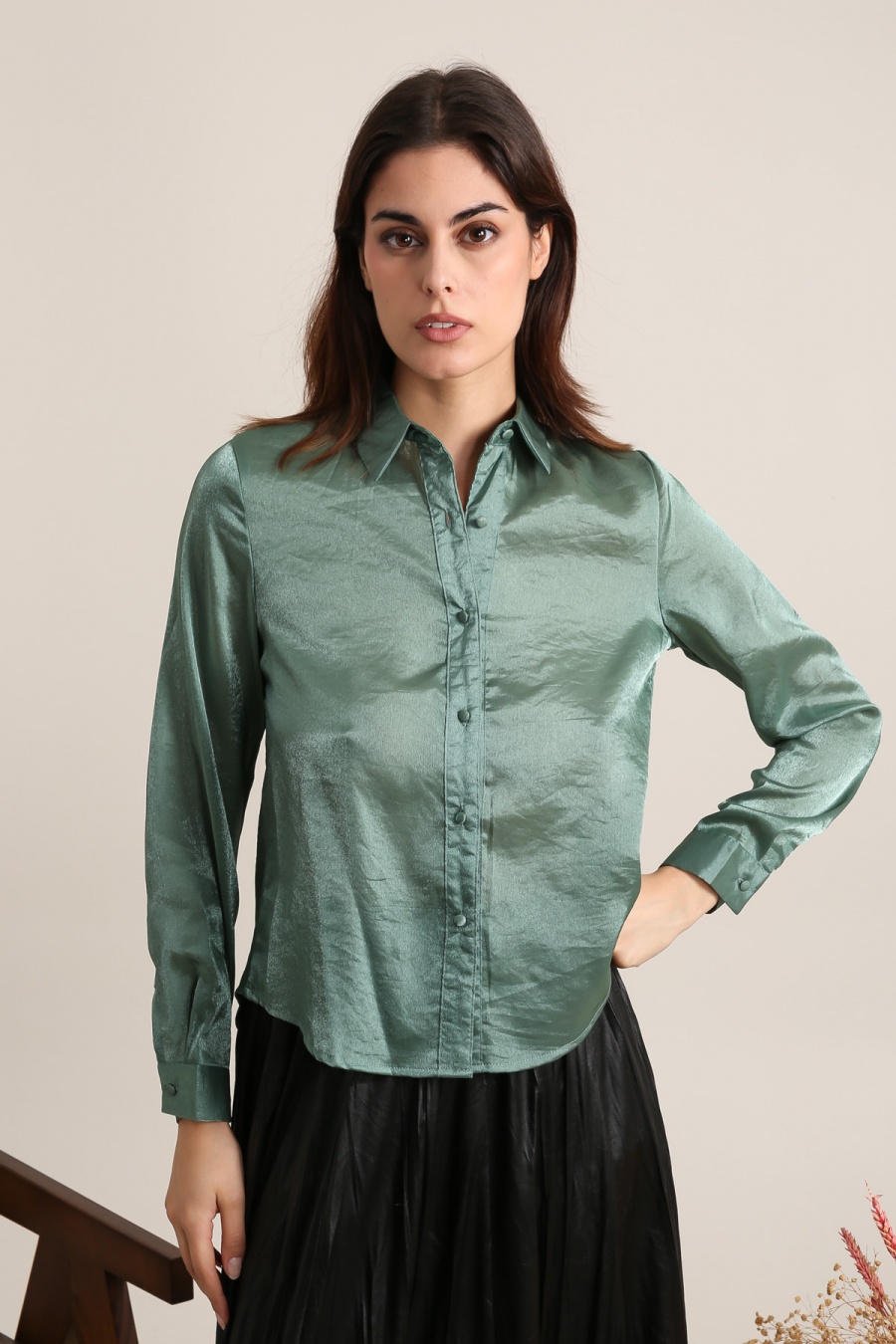 Chemises Femme Vert Daphnea 5279 #c Efashion Paris