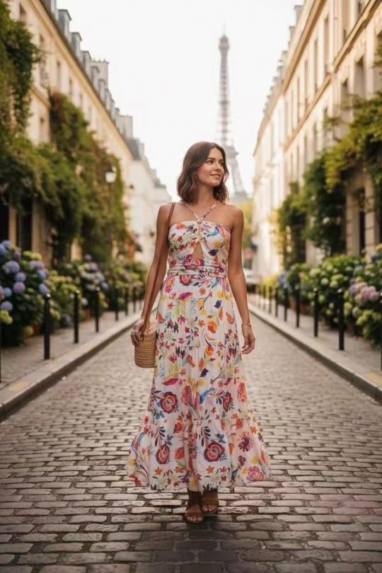 Vestidos largos Mujer Cream ATELIER EVENE R1632 Efashion Paris