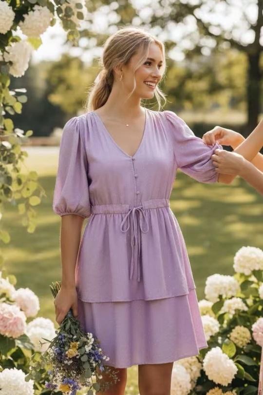 Robes courtes Femme Lilas ATELIER EVENE R1747 Efashion Paris