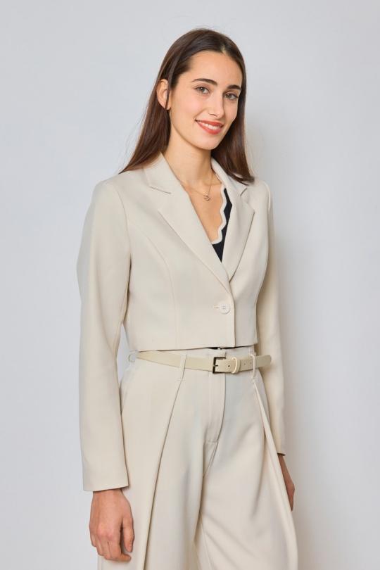 Vestes  Femme Blanc Lulumary V298 Efashion Paris