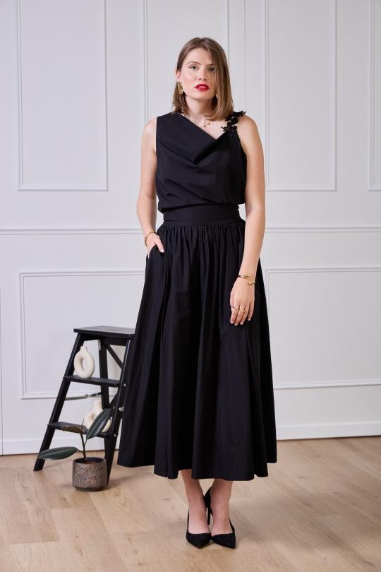 Skirts Women Black Lulumary SK858 Efashion Paris