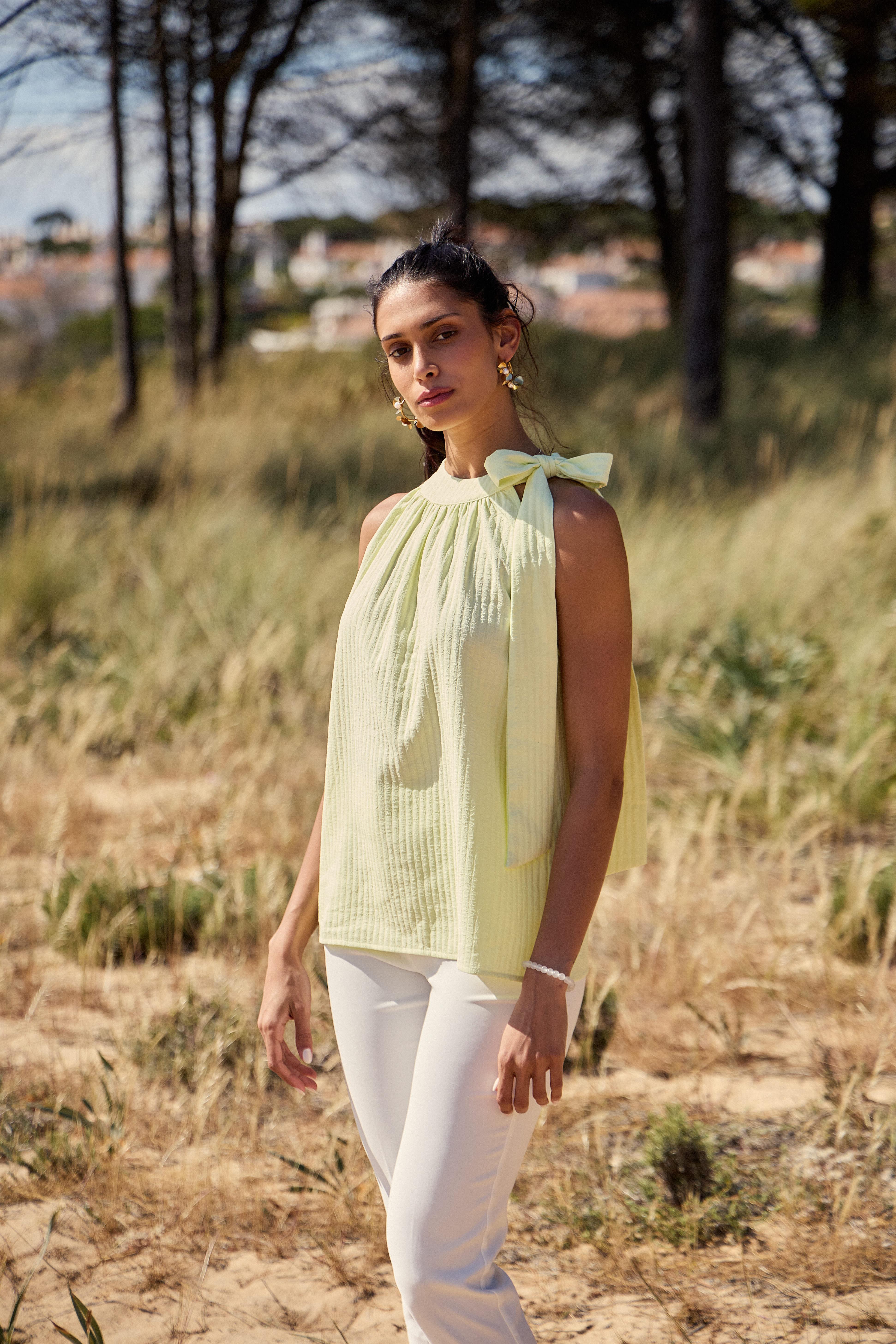 Tops Femme Jaune Citron Lulumary H721 #c Efashion Paris