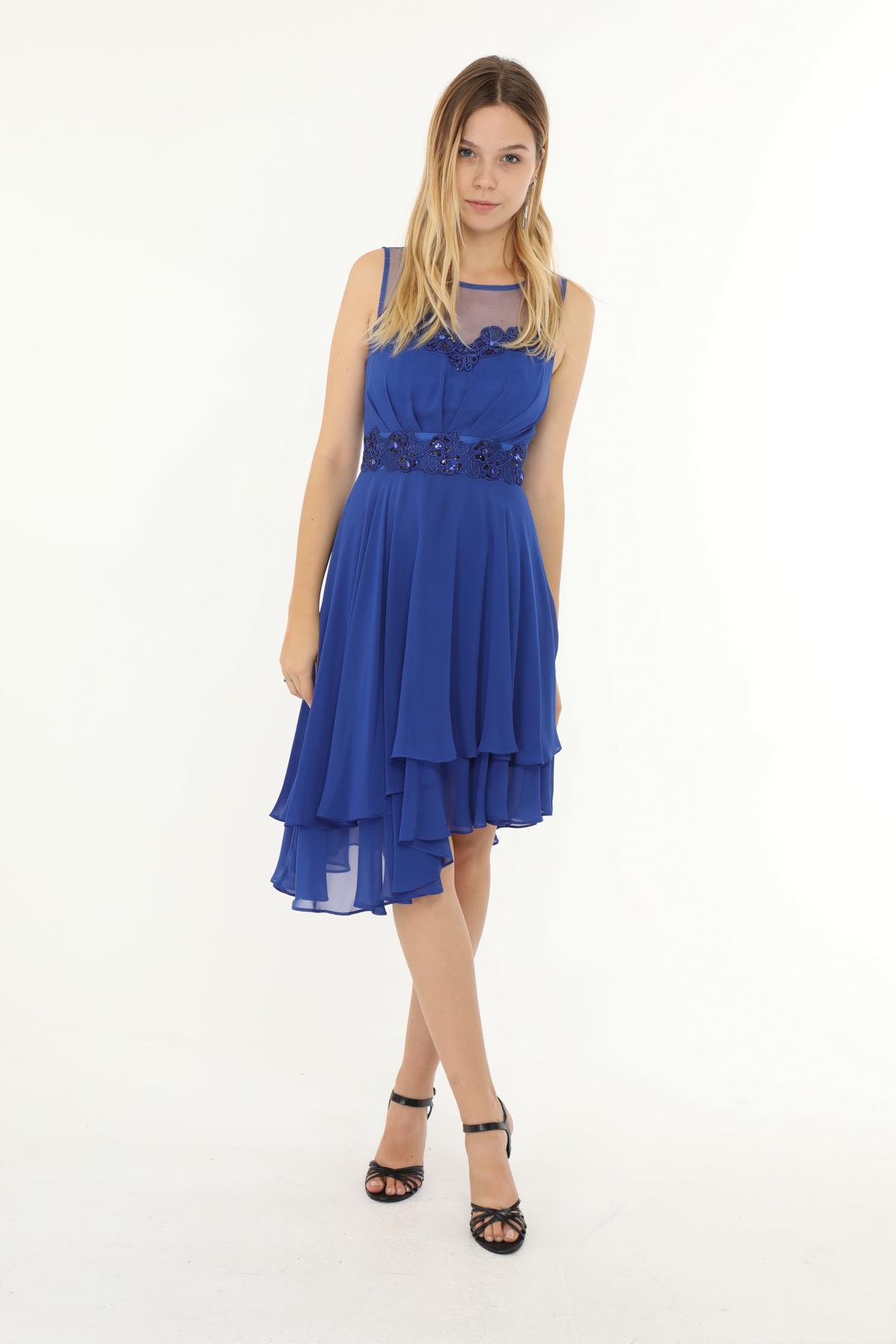 Vestidos cortos Mujer Royale blue Ashwi ASM-2542 #c Efashion Paris