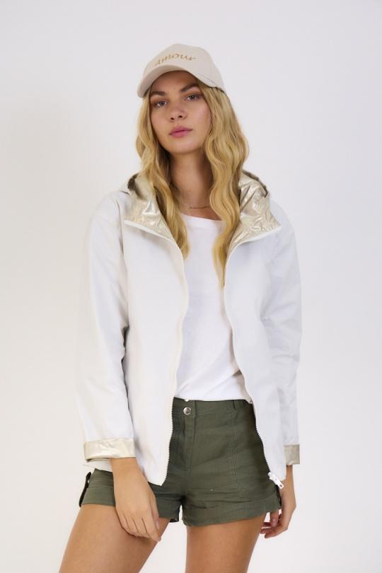 Parkas Femme blanc/doré Escandelle 4113 Efashion Paris