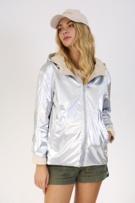 Parkas Femme blanc/doré Escandelle 4113 Efashion Paris
