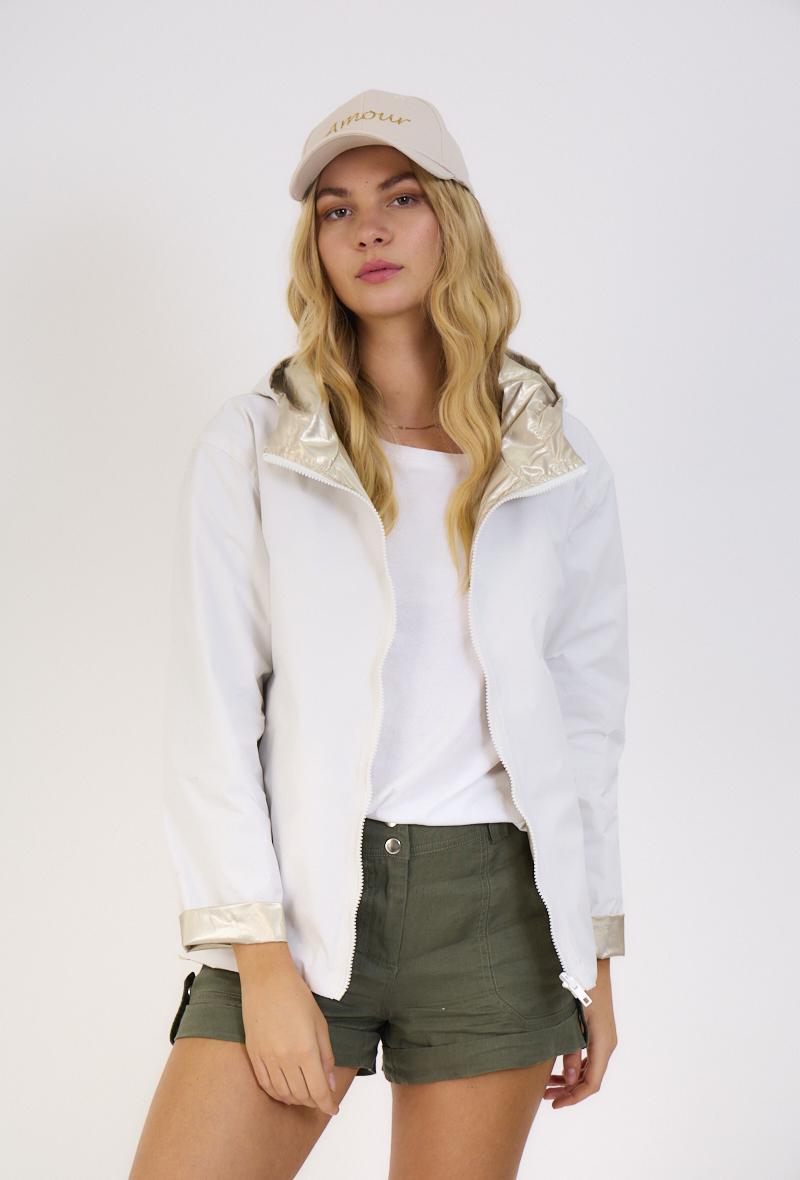 Parkas Femme blanc/doré Escandelle 4113 #c Efashion Paris