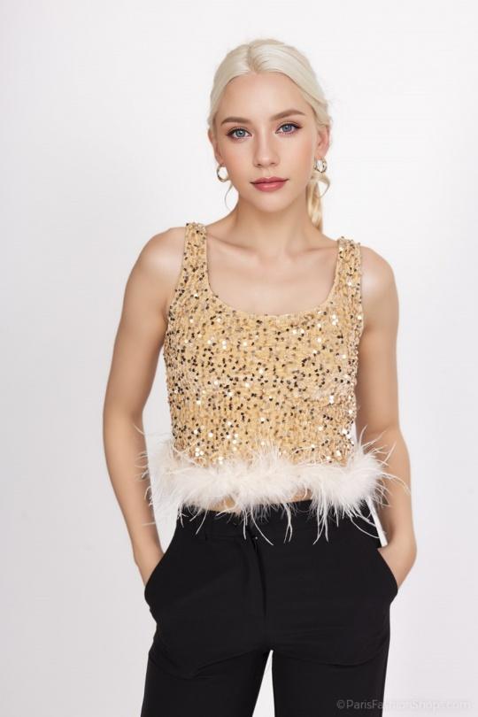 Top Donna Gold L8 6297PA Efashion Paris