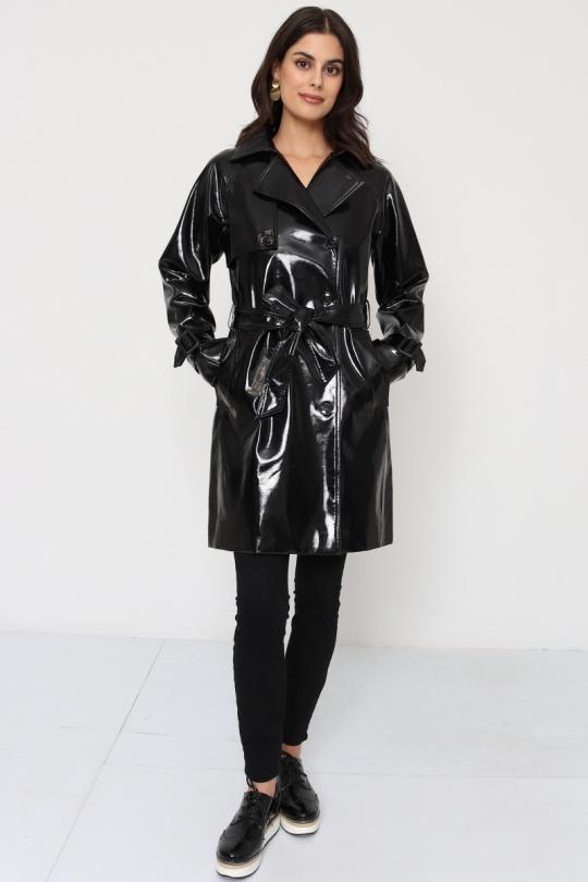 Trench coats Women Black SOFTY BY EVER BOOM  S3862 Efashion Paris