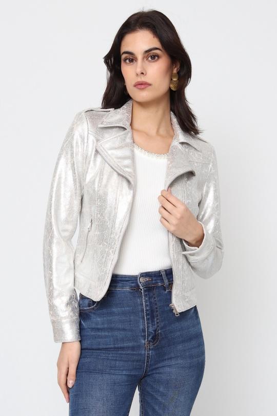 Vestes  Femme Argent SOFTY BY EVER BOOM  S4703 Efashion Paris