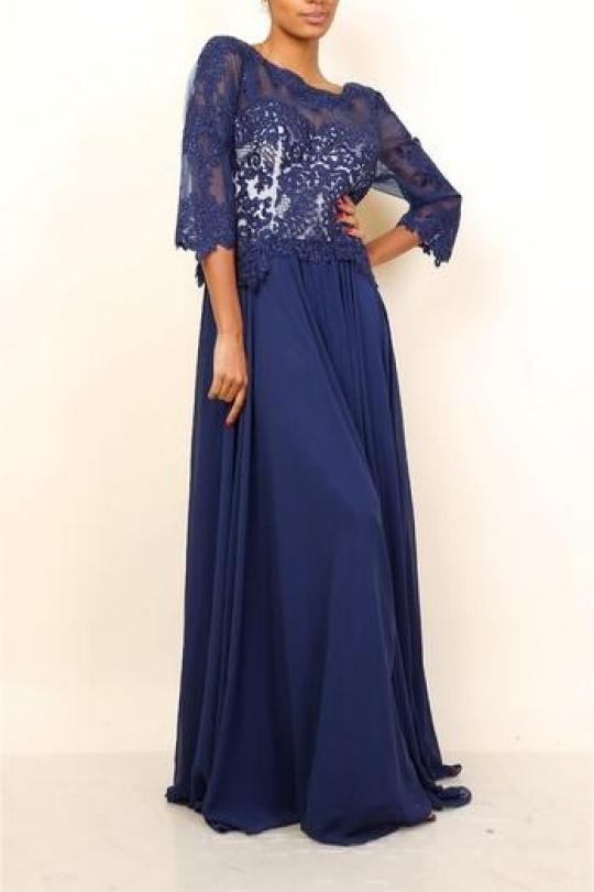 Abiti da sera Donna Blue/beige Alice Desir R0255 Efashion Paris