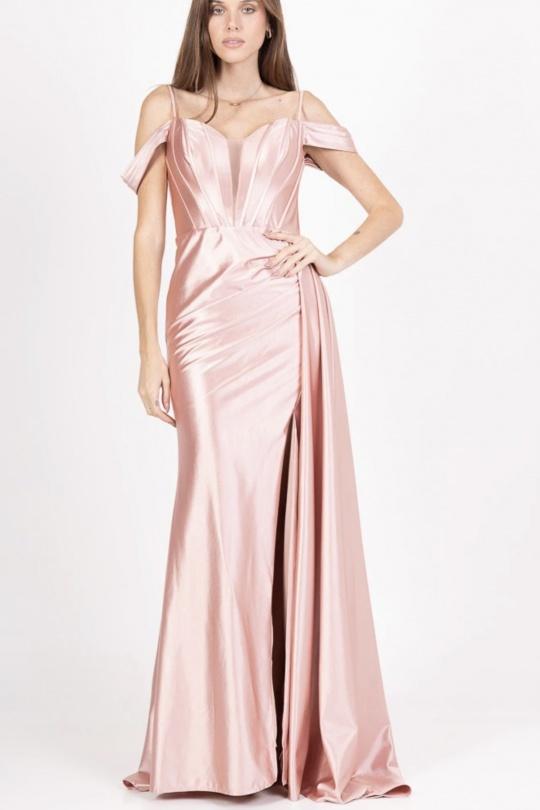 Robes de soirée Femme Beige Champagne Alice Desir R0612 Efashion Paris