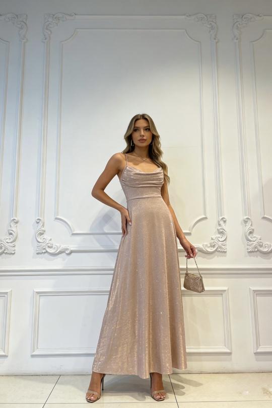 Robes de soirée Femme Beige Champagne Alice Desir 46592 Efashion Paris