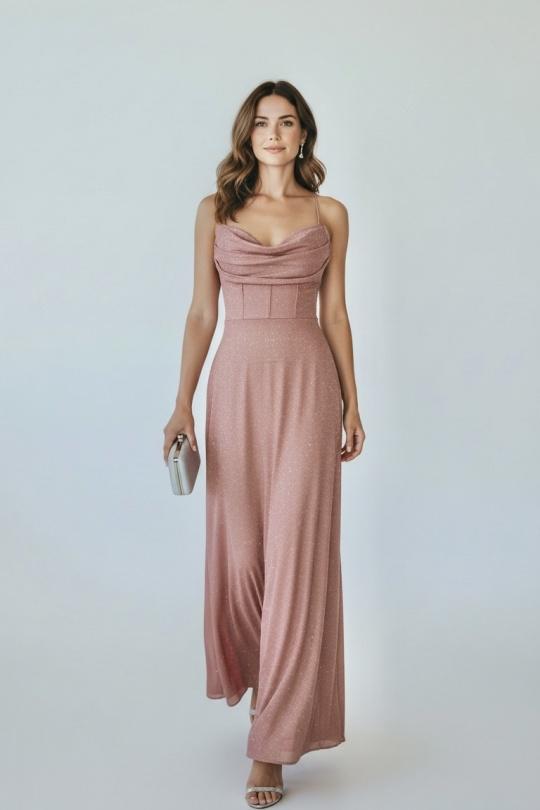 Vestidos de fiesta Mujer Beige Champagne Alice Desir 46592 Efashion Paris