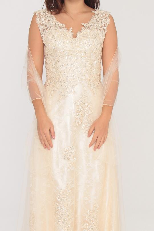 Robes de soirée Femme Beige Champagne Alice Desir R011 Efashion Paris