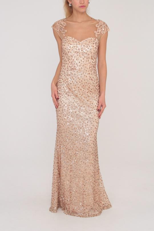 Robes de soirée Femme Beige/Or Alice Desir R0332 Efashion Paris