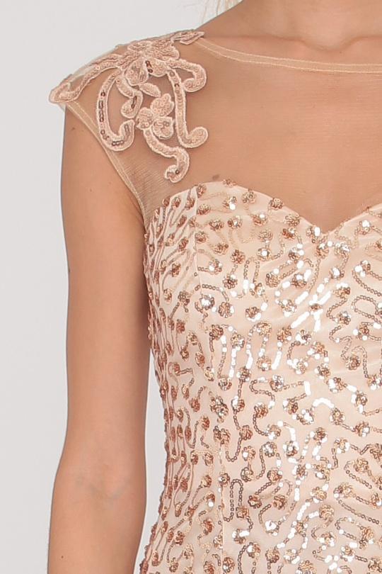 Robes de soirée Femme Beige/Or Alice Desir R0332 Efashion Paris