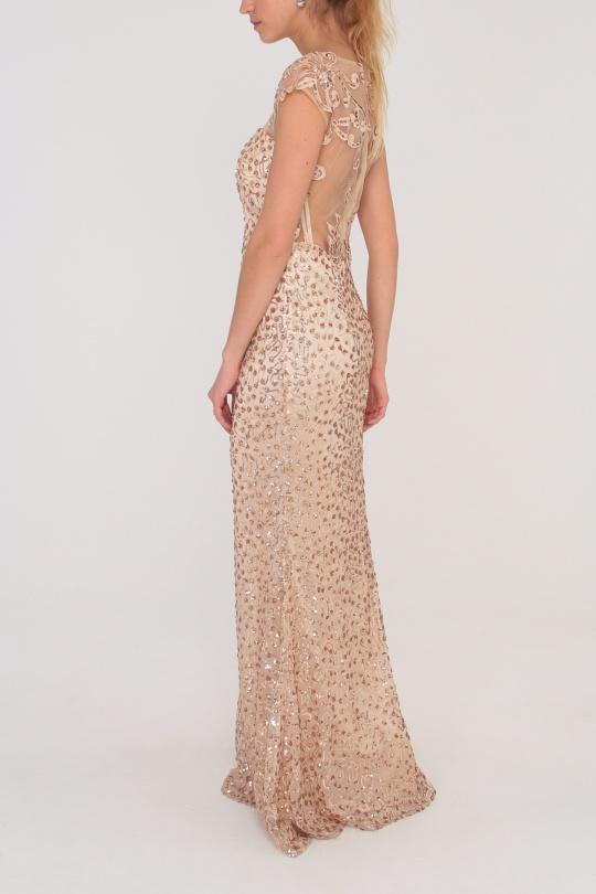 Robes de soirée Femme Beige/Or Alice Desir R0332 Efashion Paris