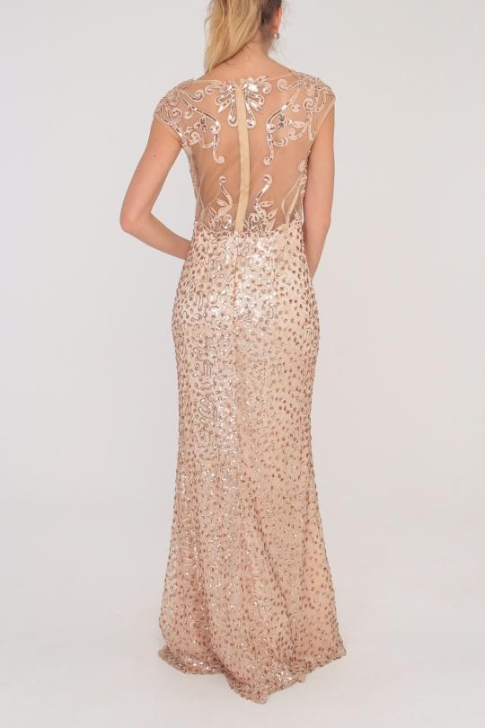 Robes de soirée Femme Beige/Or Alice Desir R0332 Efashion Paris
