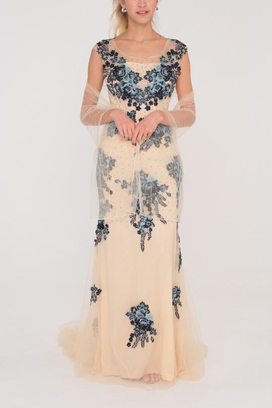 Robes de soirée Femme Bleu/beige Alice Desir R0249 Efashion Paris