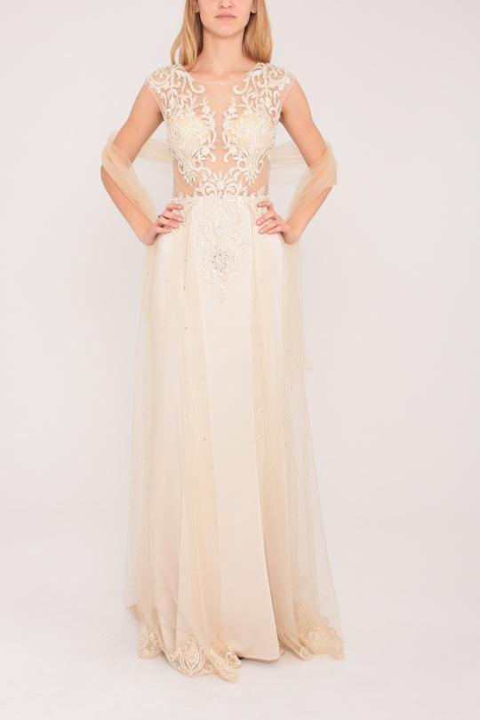 Robes de soirée Femme Beige Champagne Alice Desir R0256 Efashion Paris