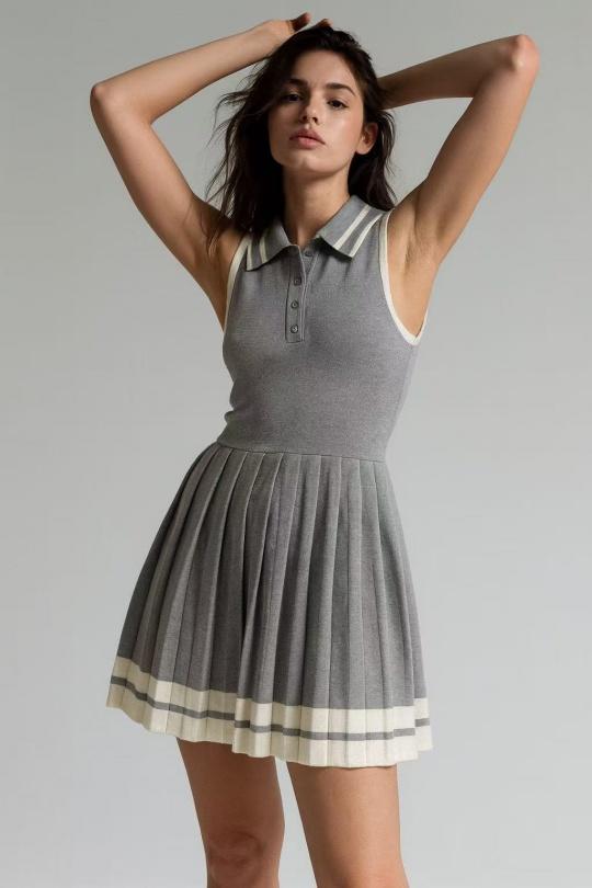 Robes courtes Femme Gris Osley - Mochy PL7652 Efashion Paris