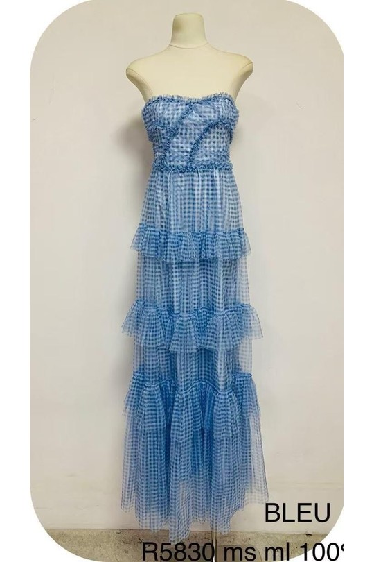 Robes mi-longues Femme Bleu Osley - Mochy R5830 Efashion Paris