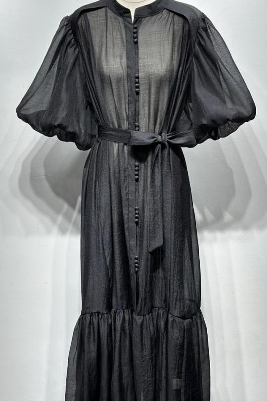 Robes mi-longues Femme Noir Osley - Mochy R7187 Efashion Paris