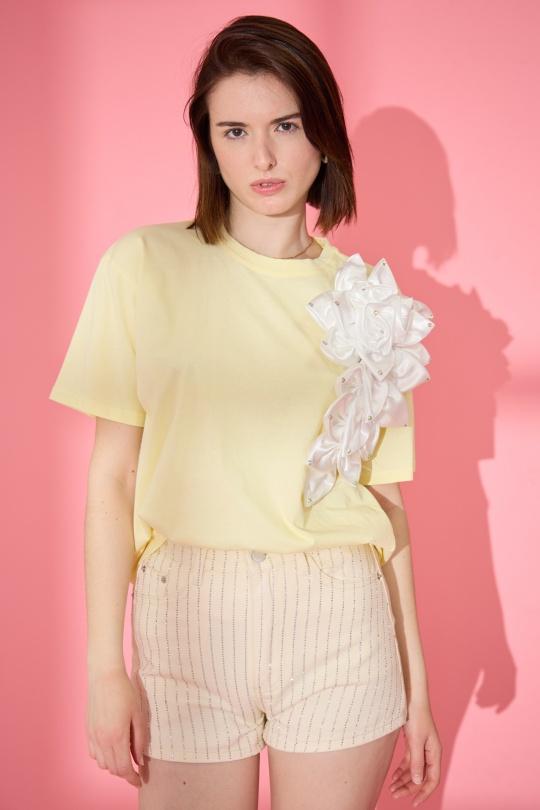 T-shirts Femme Jaune Osley - Mochy H5045 Efashion Paris