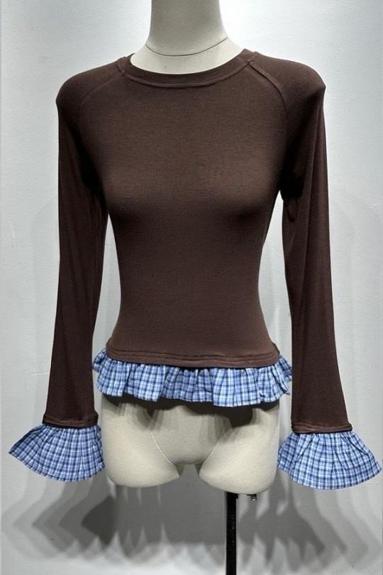 T-shirts Women Brown Osley - Mochy H7301 Efashion Paris