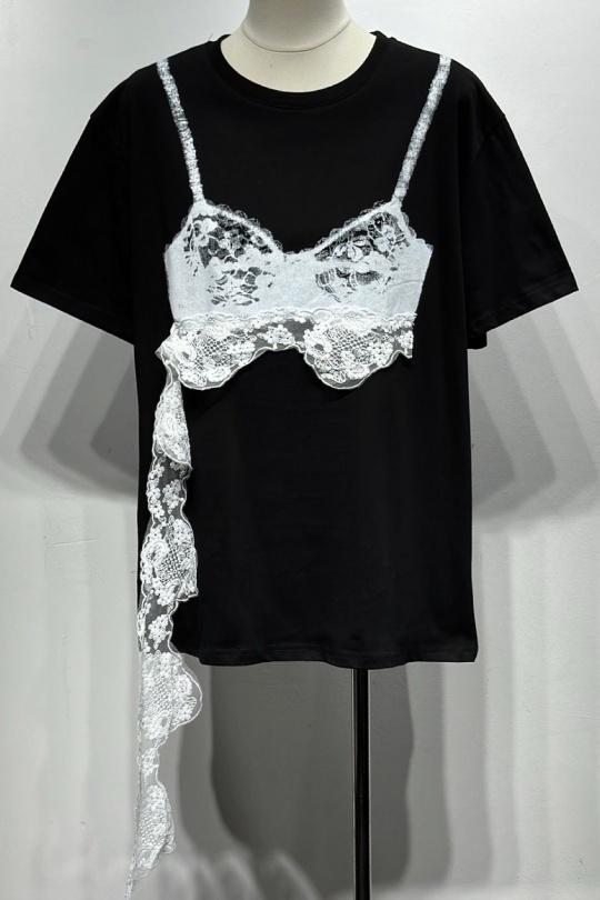 T-shirts Femme Noir Osley - Mochy H10920 Efashion Paris