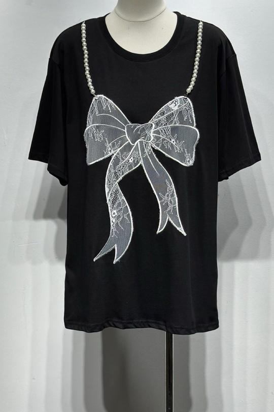 T-shirts Femme Noir Osley - Mochy H10880 Efashion Paris