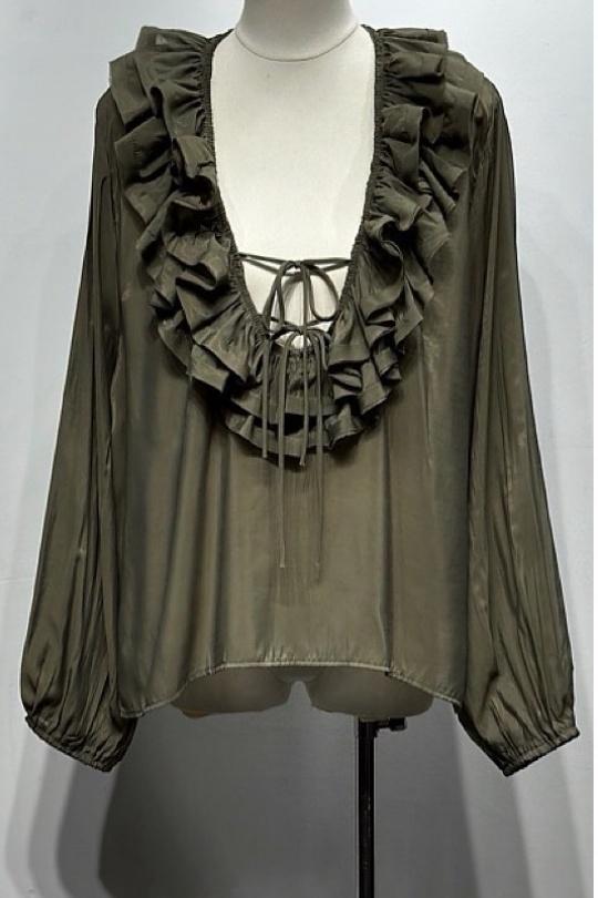 Blouses Women Khaki Osley - Mochy H10060 Efashion Paris