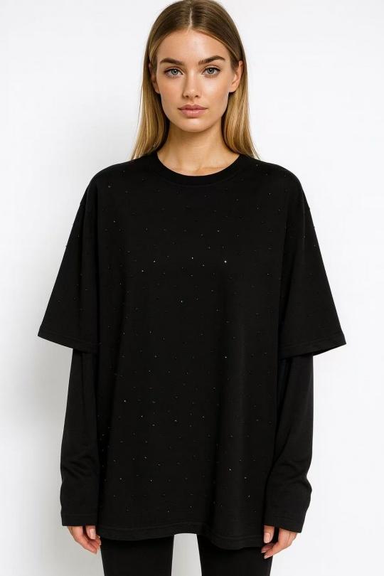 T-shirts Femme Noir Osley - Mochy H7178 Efashion Paris