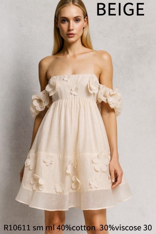 Robes courtes Femme Beige Osley - Mochy R10611 Efashion Paris
