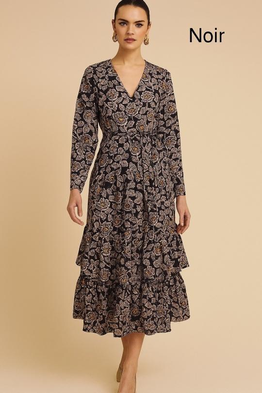 Robes mi-longues Femme Noir Osley - Mochy R5117 Efashion Paris
