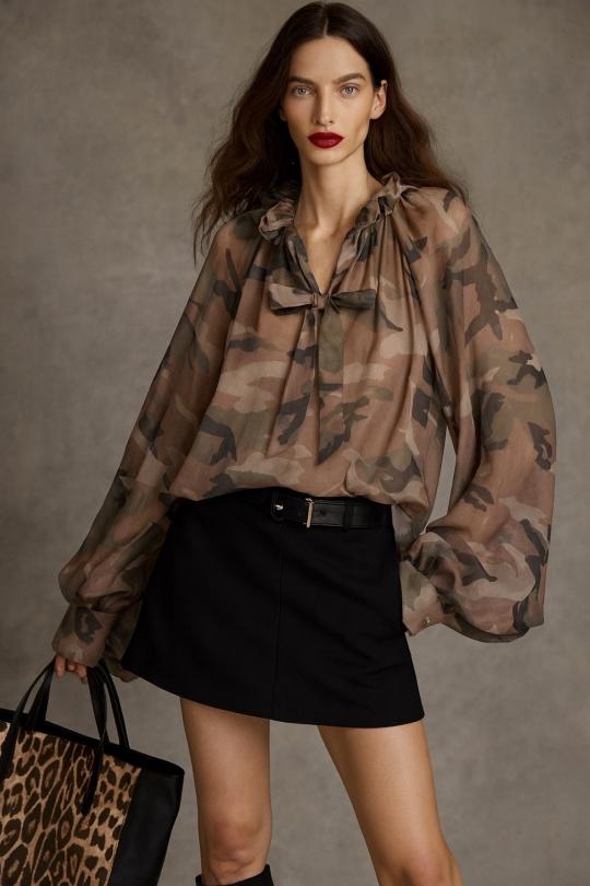 Blouses Women Camouflage  Osley - Mochy H11017 Efashion Paris
