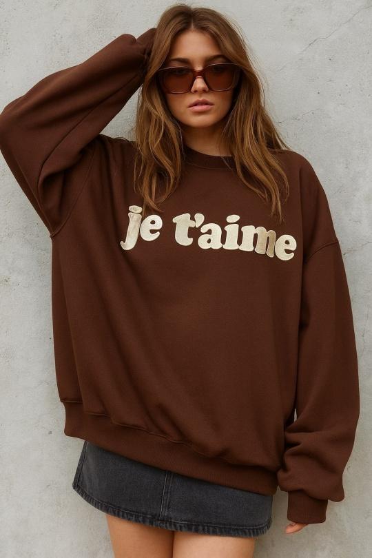 Sudaderas Mujer Brown Osley - Mochy H8036 Efashion Paris