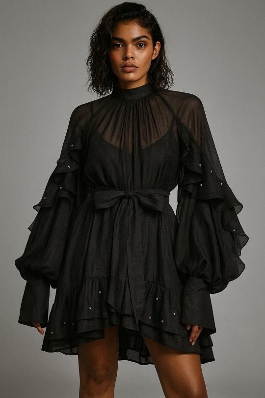 Vestidos cortos Mujer Black Osley - Mochy R11620 Efashion Paris