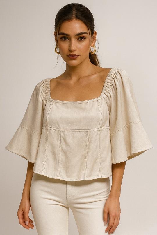Camicette Donna Beige Osley - Mochy H11026 Efashion Paris