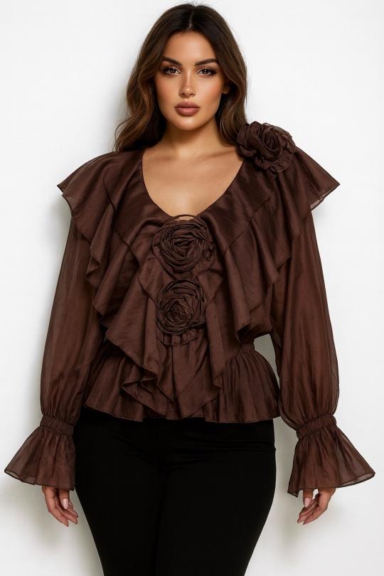 Camicette Donna Brown Osley - Mochy H11721 Efashion Paris