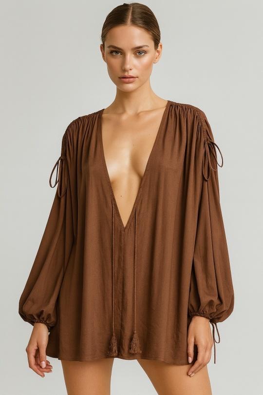 Camicette Donna Brown Osley - Mochy H11022 Efashion Paris