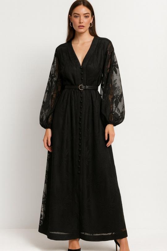 Abiti maxi Donna Black Osley - Mochy R11625 Efashion Paris