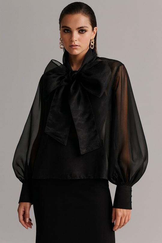 Camicette Donna Black Osley - Mochy H7526 Efashion Paris